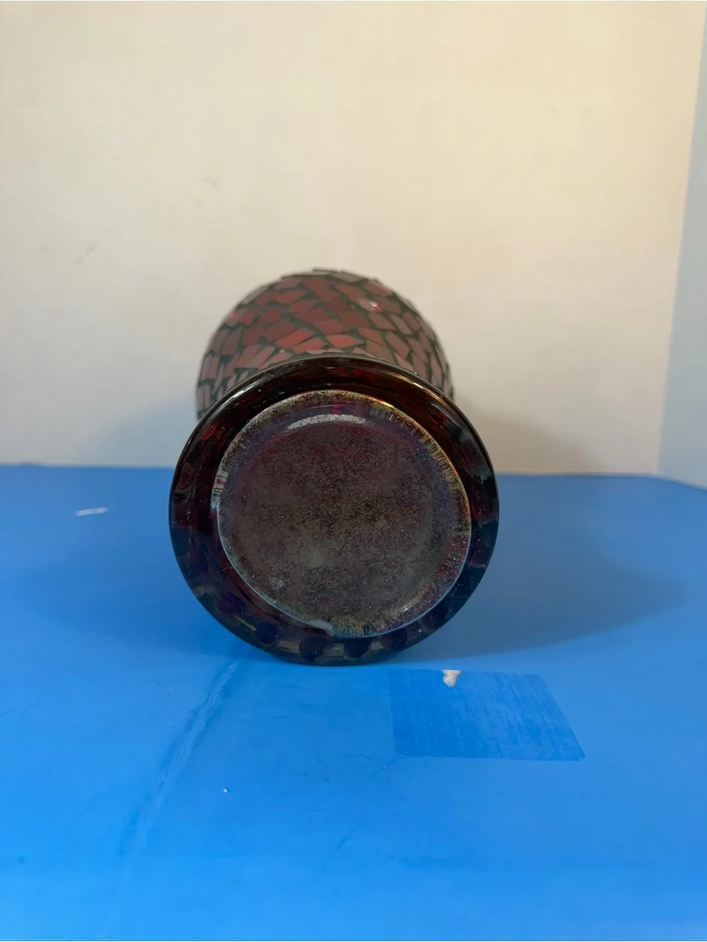 BEAUTIFUL RED STAINED GLASS VASE-11